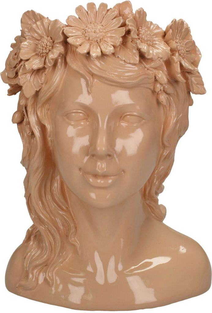 Vase Lady Flowers Polyresin Pfirsich 17x15x23,5 cm HD Collection