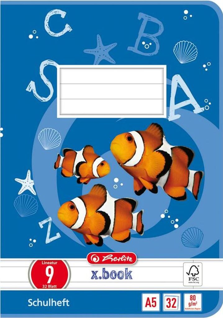 5 Herlitz Schulhefte / DIN A5 / 32 Blatt / Lineatur 09