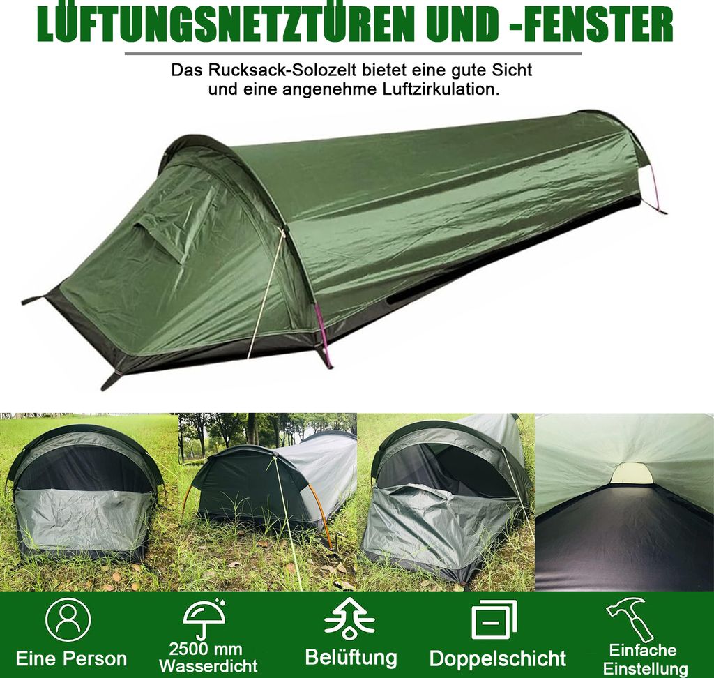 1-Person Zelt, Tragbares Persönliches Wanderzelt, Produktbild 2