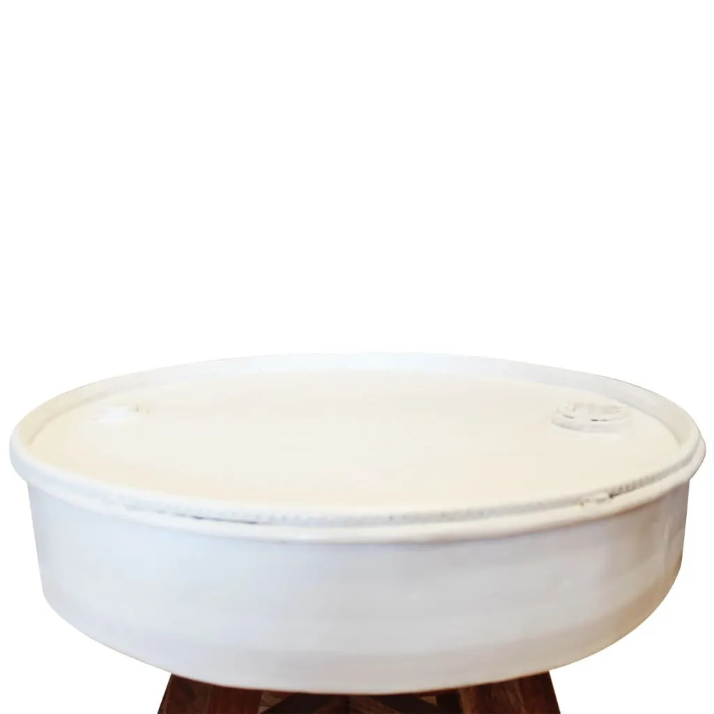 Petite table basse stable bois blanc 60x45 cm pour optimiser petit salon