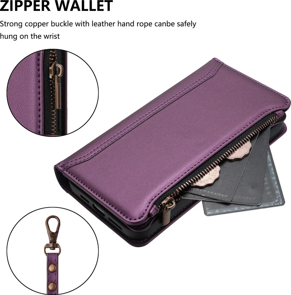 Cover Antiurto Sony Xperia 10 VI Viola | Portafoglio con Zip - 4