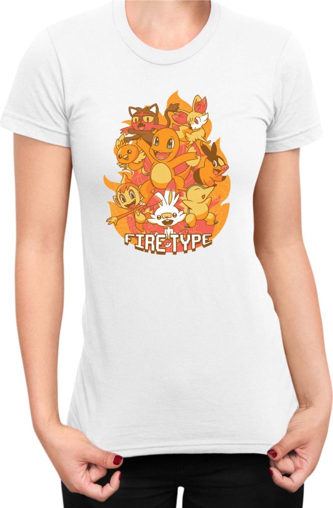 Damen T-Shirt Japan Manga Anime Comics Pokemon 025, Lady S / Weiß