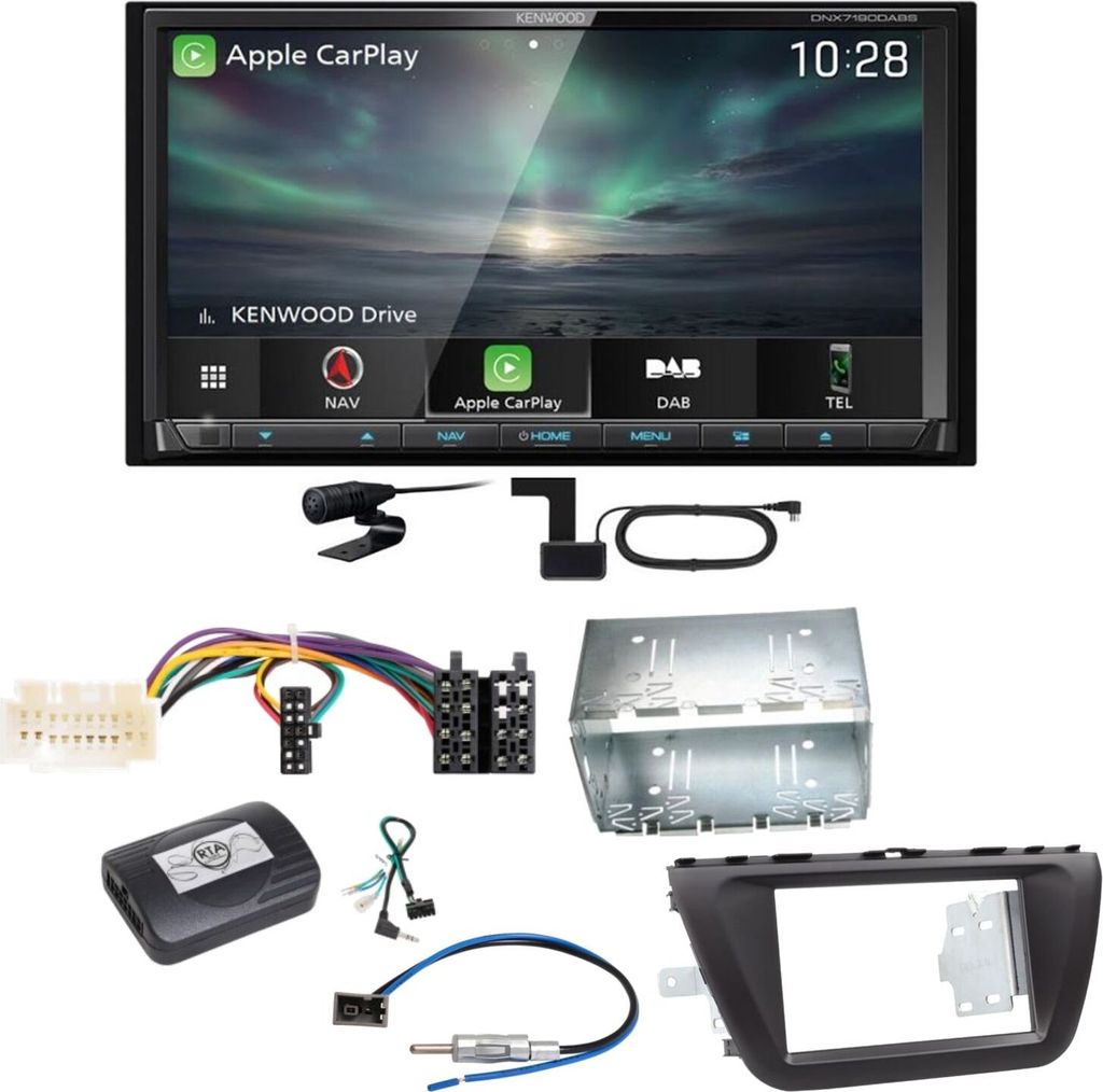 Kenwood DNX-7190DABS Android Auto Carplay DAB+ Einbauset für Suzuki SX4 S-Cross