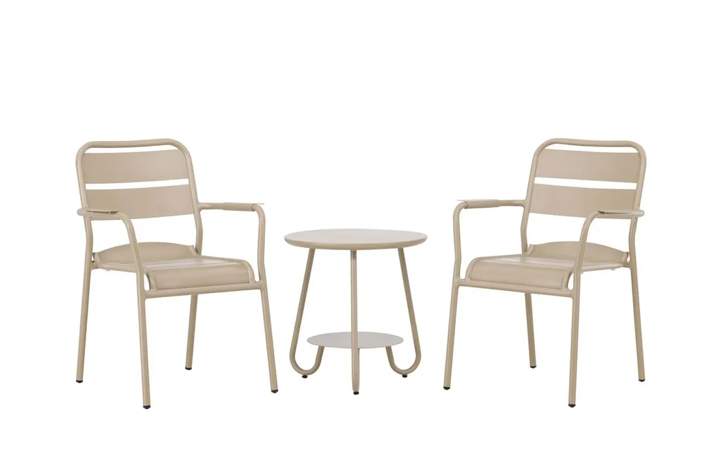 Canapé et fauteuils beige Faro : ensemble de salon 3 pièces chic