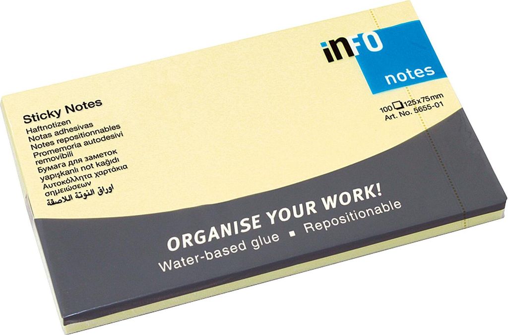 Info Notes 125x75mm 100 BLgelb