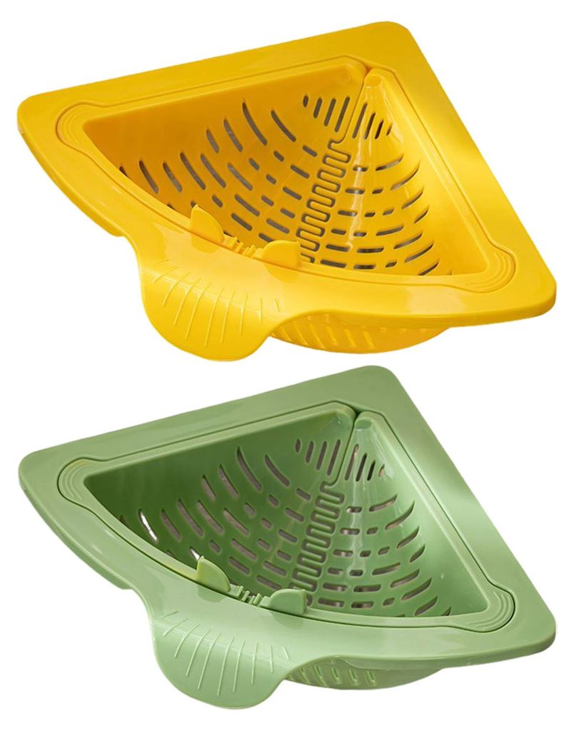 2 Stück magnetisches Saugnapf-Ecksieb mit Abflussloch, Abtropfkorb für Speisereste, Schwammablage