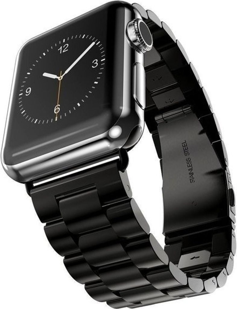 Strap-It Apple Watch Ultra Stahlarmband (Schwarz)