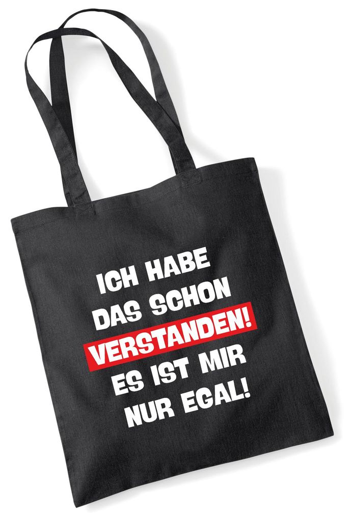 Huuraa Jutebeutel Schon verstanden ich mit nur egal 10 Liter Black Baumwolle Tasche Geschenkidee