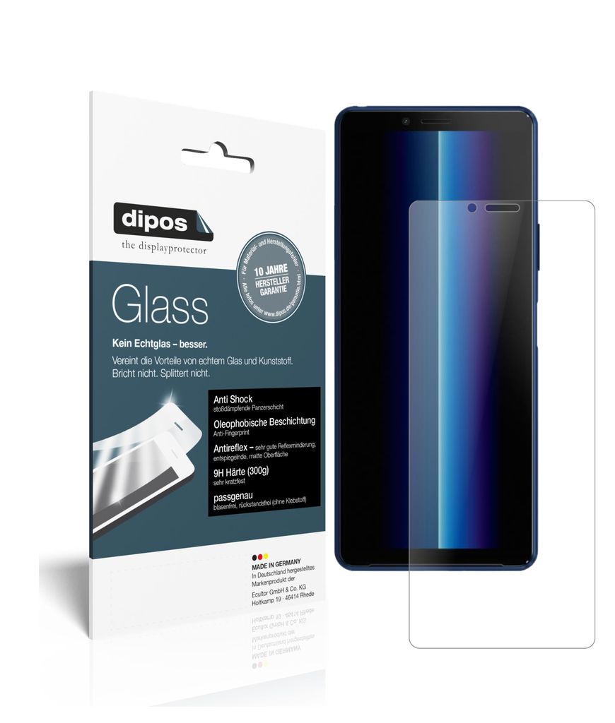1x Schutzfolie für Sony Xperia 10 II matt - Anti-Shock 9H Folie dipos Glass Kunststoffglas
