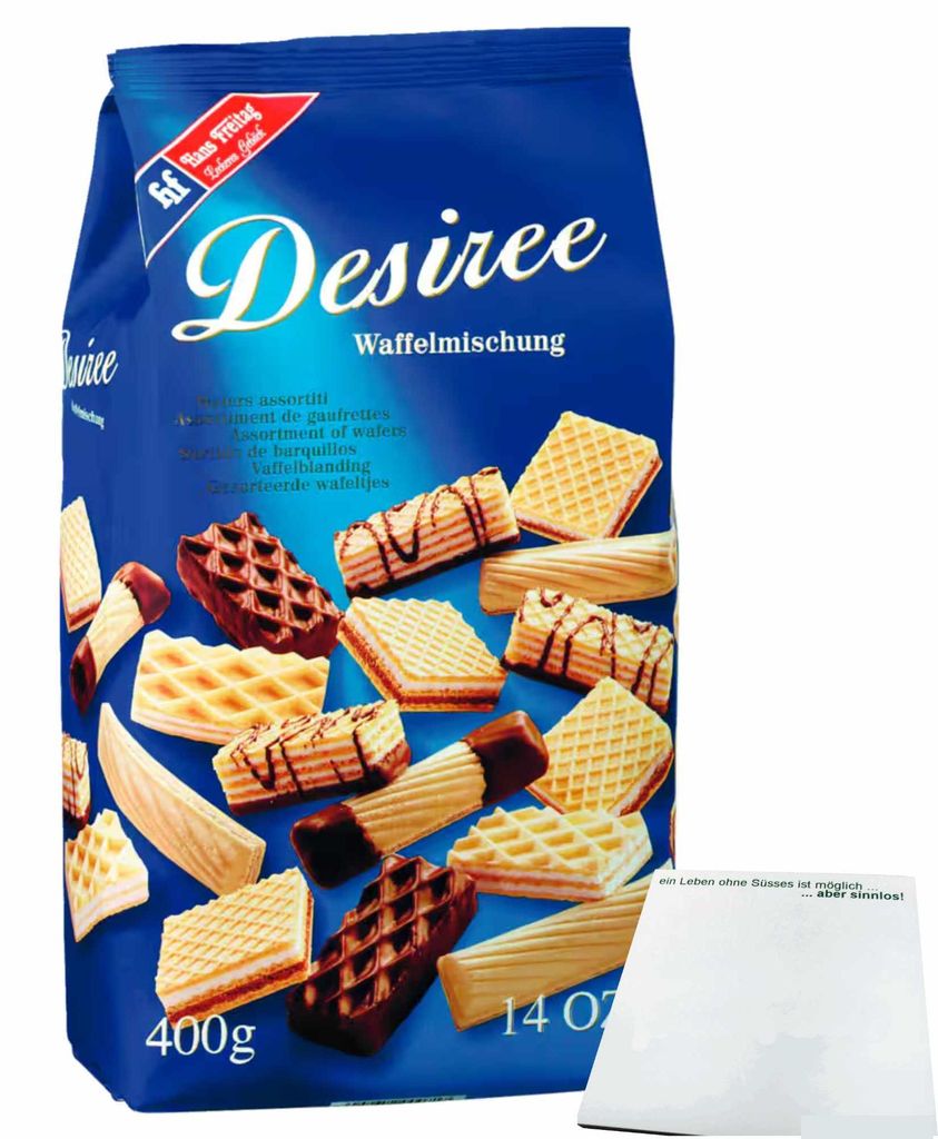 Hans Freitag Desiree Waffelmischung (400g Packung) + usy Block