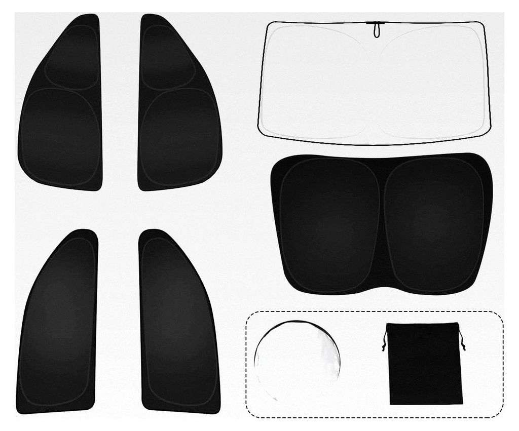 6-teiliges Sonnenschutzset für Skoda Octavia (2021–2024) – Vollständige Abdeckung für Frontscheibe, Seitenfenster, Dreiecksfenster und Hecks...