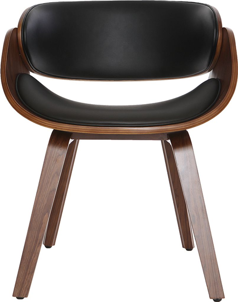 Miliboo - Design-Stuhl Schwarz und dunkles Holz Nussbaum Produktbild 