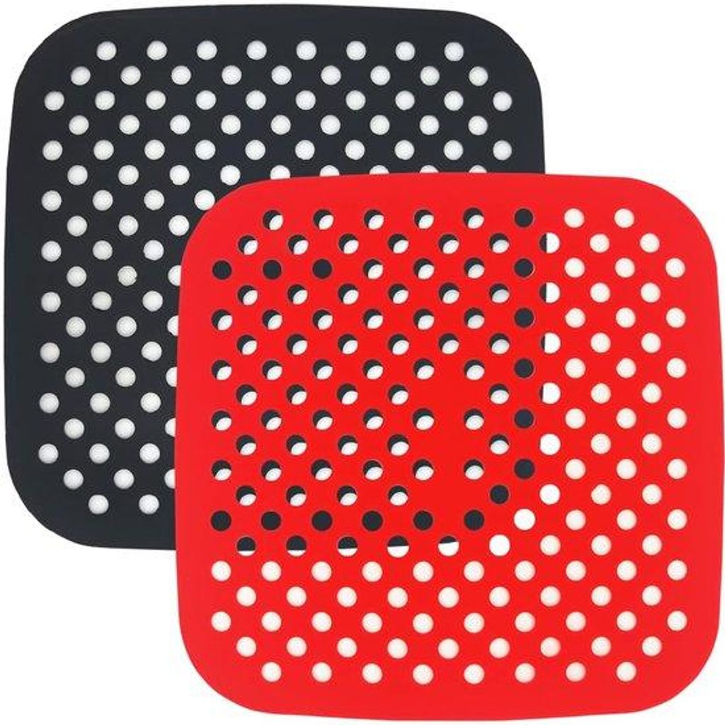 Silikonische Abdeckungen für Luftfritteuse, 2er Set, wiederverwendbare perforierte Abdeckungen, magnetronfeste Accessoires für das Garen, Backen ...
