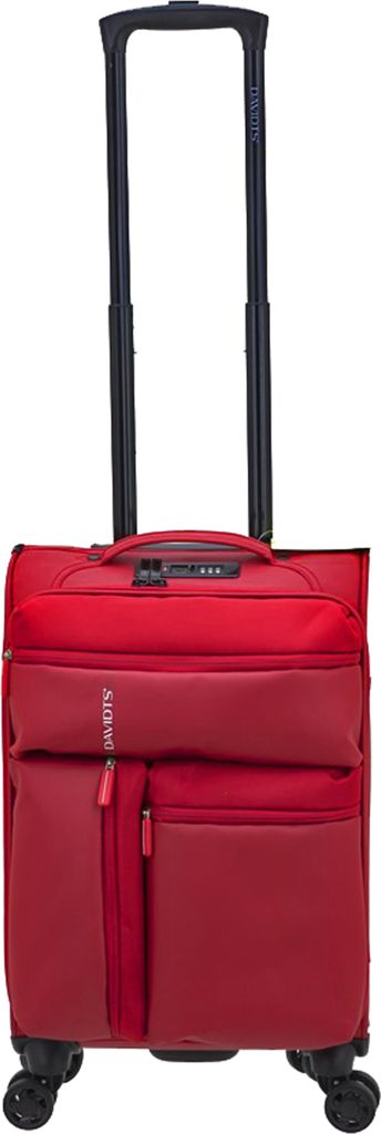 leichte Koffer, Handgepäck Trolley 35 Liter rot, Reisegepäck Stoffkoffer Davidts bei Bowatex.