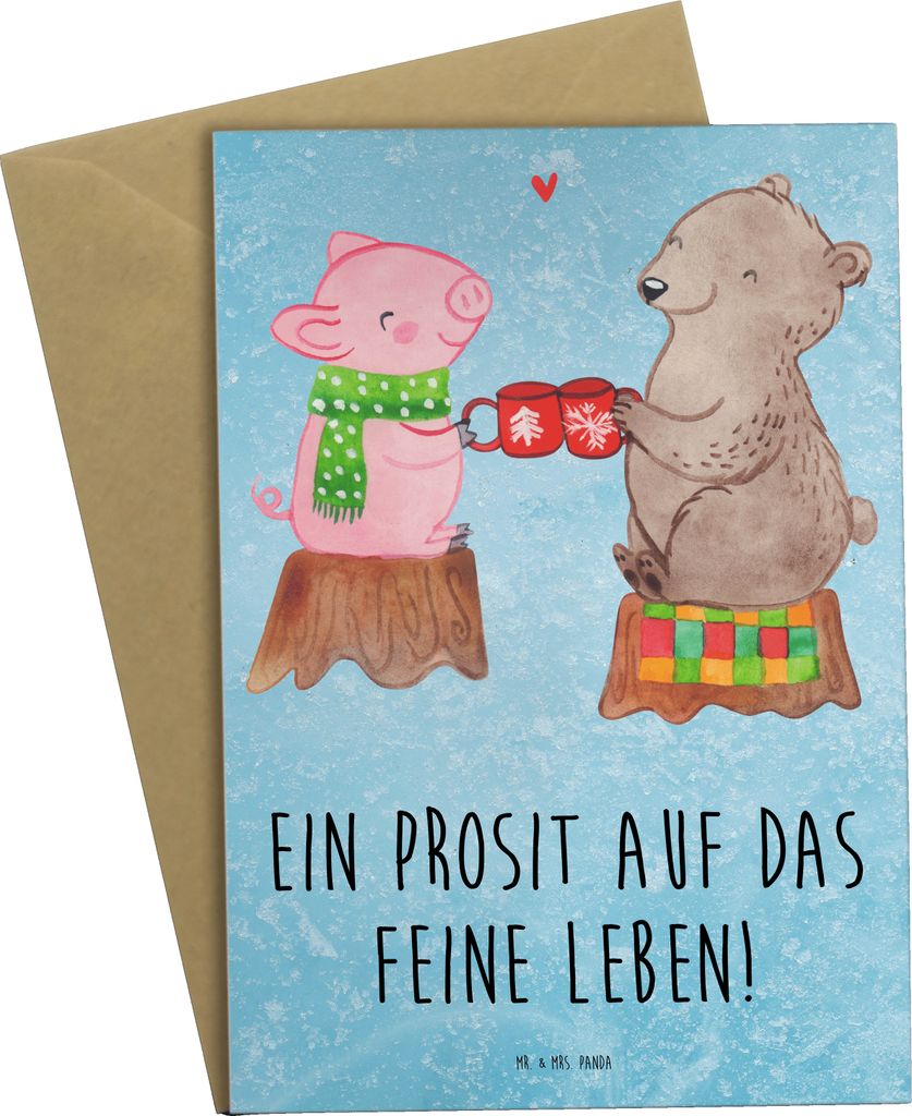 Mr. & Mrs. Panda babykarte Glühschwein Sause - Eisblau - Produktbild 