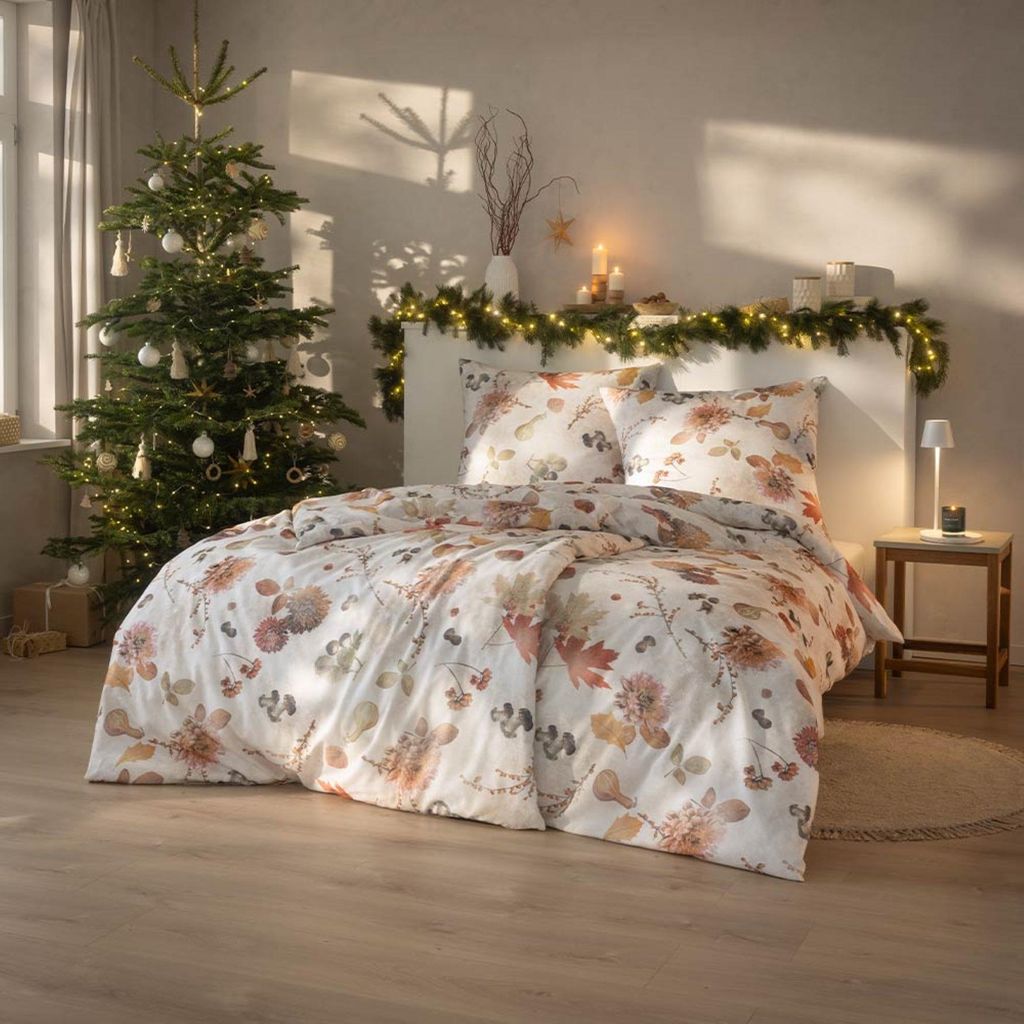Estella Bettwäsche Autumn Foliage" natur 1x 135x200 cm + 1x Produktbild 