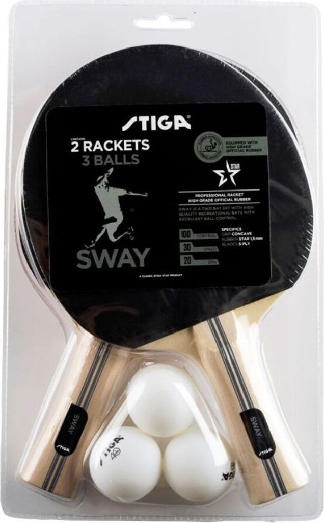 Zestaw do tenisa stołowego STIGA SWAY - 2 rakietki, 3 Zdjęcie produktu 