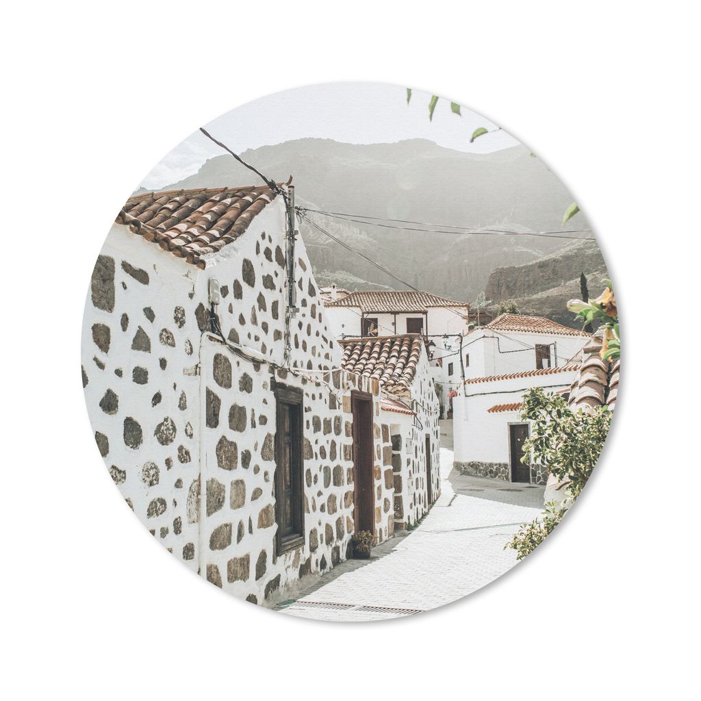 MuchoWow Mauspad Mousepad Sommer - Haus - Weiß 50x50 cm - Mousepads - Maus Mat - Pad - Mausunterlage - Vinyl