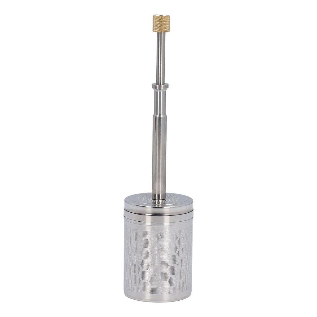 Kaffeefilter mit Pressmechanismus, Edelstahl, Federantrieb, wiederverwendbarer Kaffeefilter für Zuhause und unterwegs