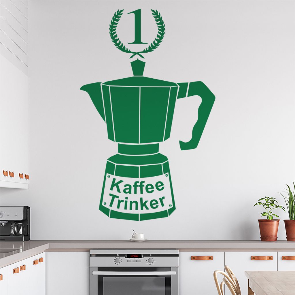Kaffeetrinker 1. Platz Wandtattoo in 6 Größen - Wandaufkleber Wall Sticker - Dekoration, Küche, Wohnzimmer, Schlafzimmer, Badezimmer