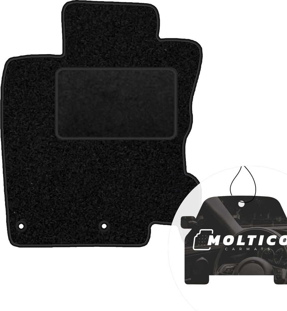 moto-MOLTICO Fahrer Fußmatte Auto Velours Fahrerseite Autoteppiche Schwarz Fahrermatte 1-teilig passend für Nissan Qashqai II 2013-2021