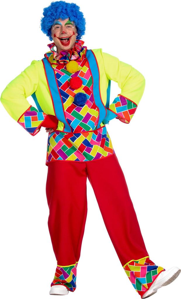 Knallbunter Clown Kostüm für Herren Größe: S