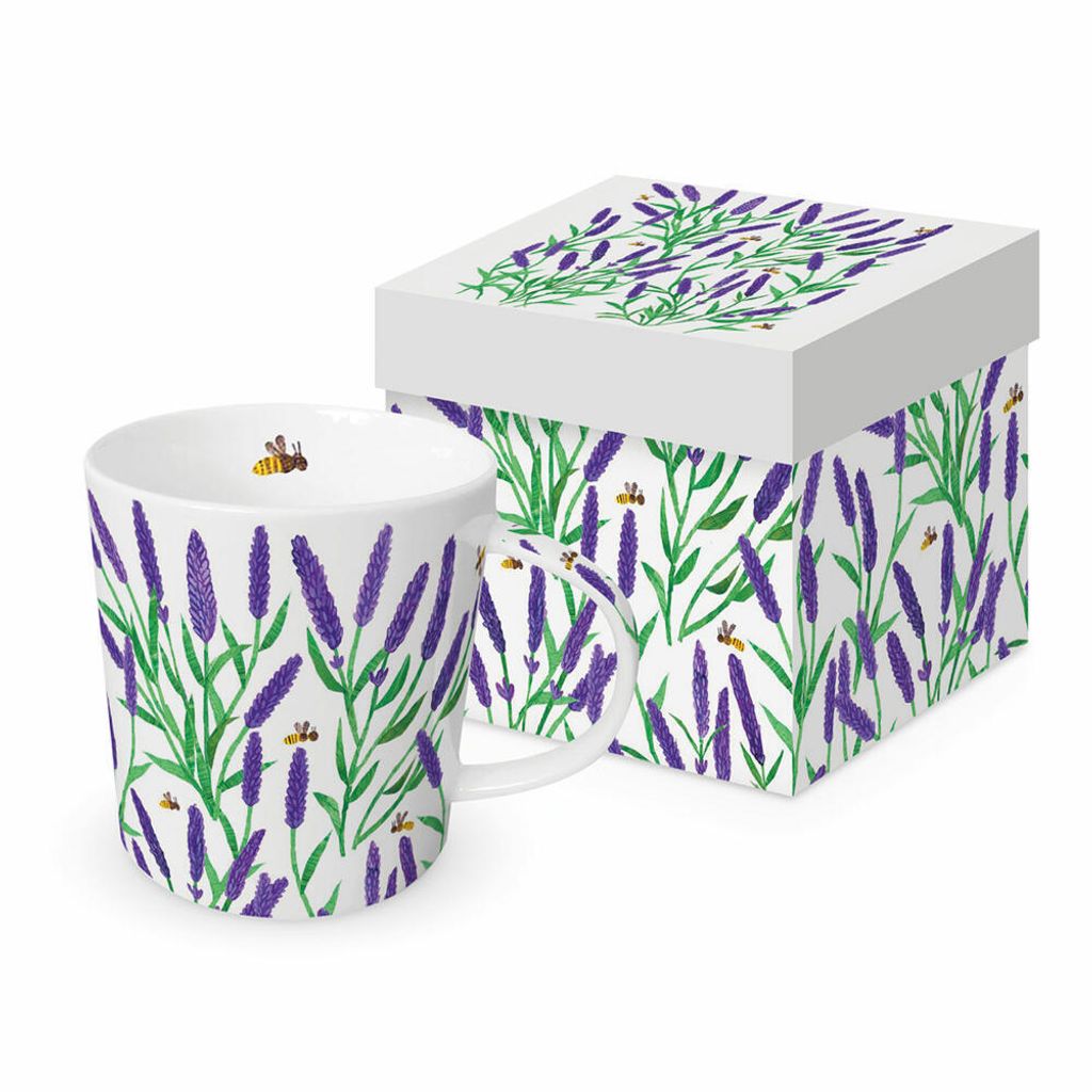 PPD Traceys Lavendula Trend Mug, in Geschenkbox, Henkelbecher, Kaffeebecher, Becher, Tasse, New Bone China, 400 ml, 160302560