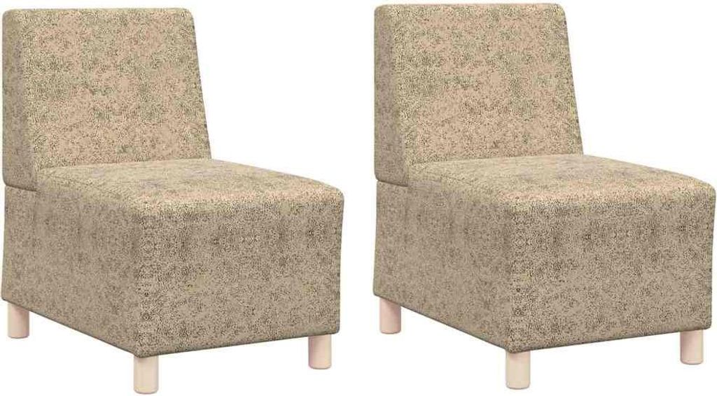 vidaXL Modulares Armfreies Sofa 2 pcs Hellgrau 55 x 74 x 82 cm