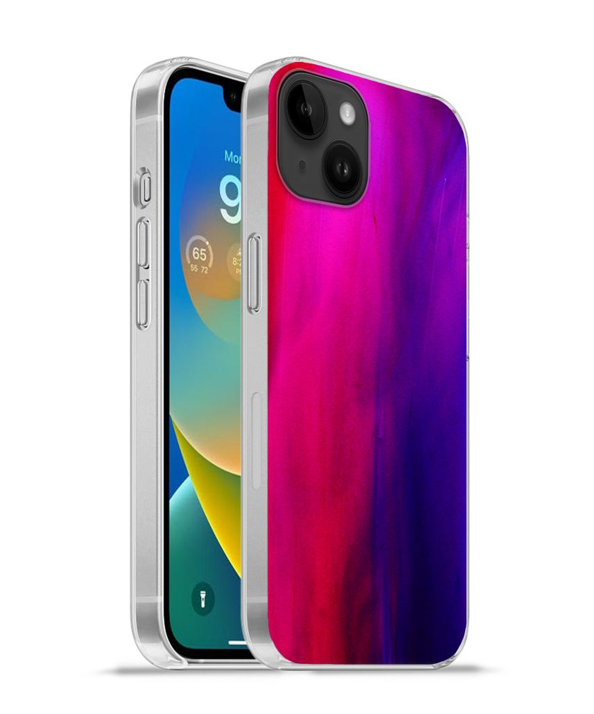 MuchoWow Handyhülle Schutzhülle Hülle für Apple iPhone 14 Plus - Soft case Färben - Rosa - Lila - Abstrakt Silikon Softcase Handy Hülle - A...