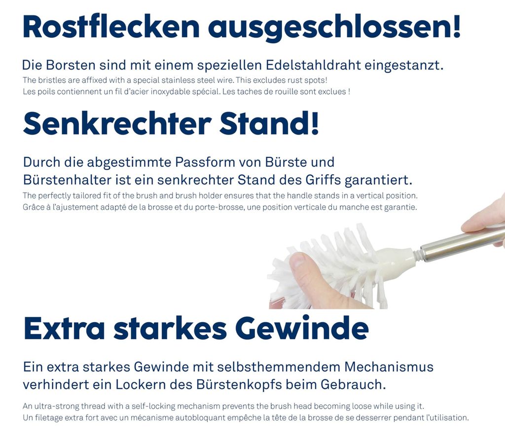 Kela Wc-Bürste-Edelstahl Griff La Brosse PET-Kunststoff Produktbild 