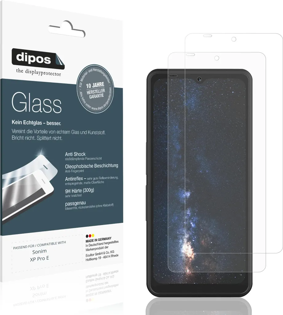 2x Vetro Flessibile Sonim XP Pro E dipos 9H - Protezione Opaca TOP