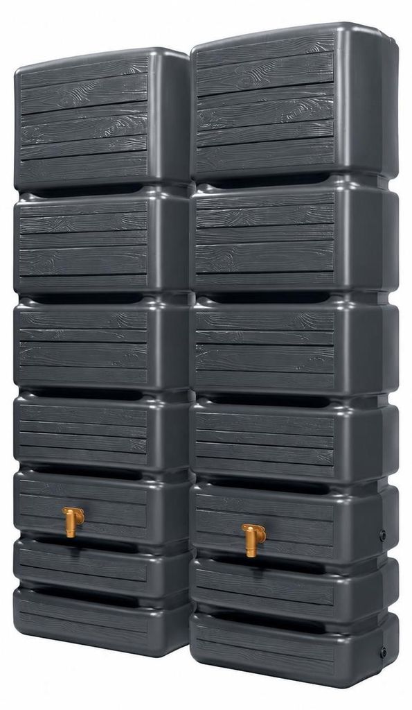 2x 350L GRAF SLIM Wood Decor Set graphitegrey Produktbild 