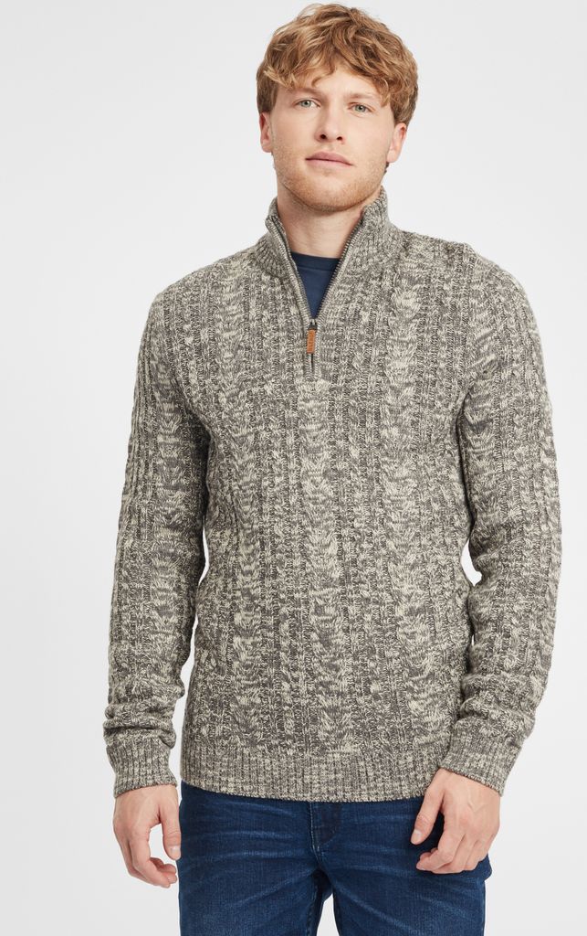 BLEND BHZotem Herren Strickpullover Troyer Grobstrick Pullover