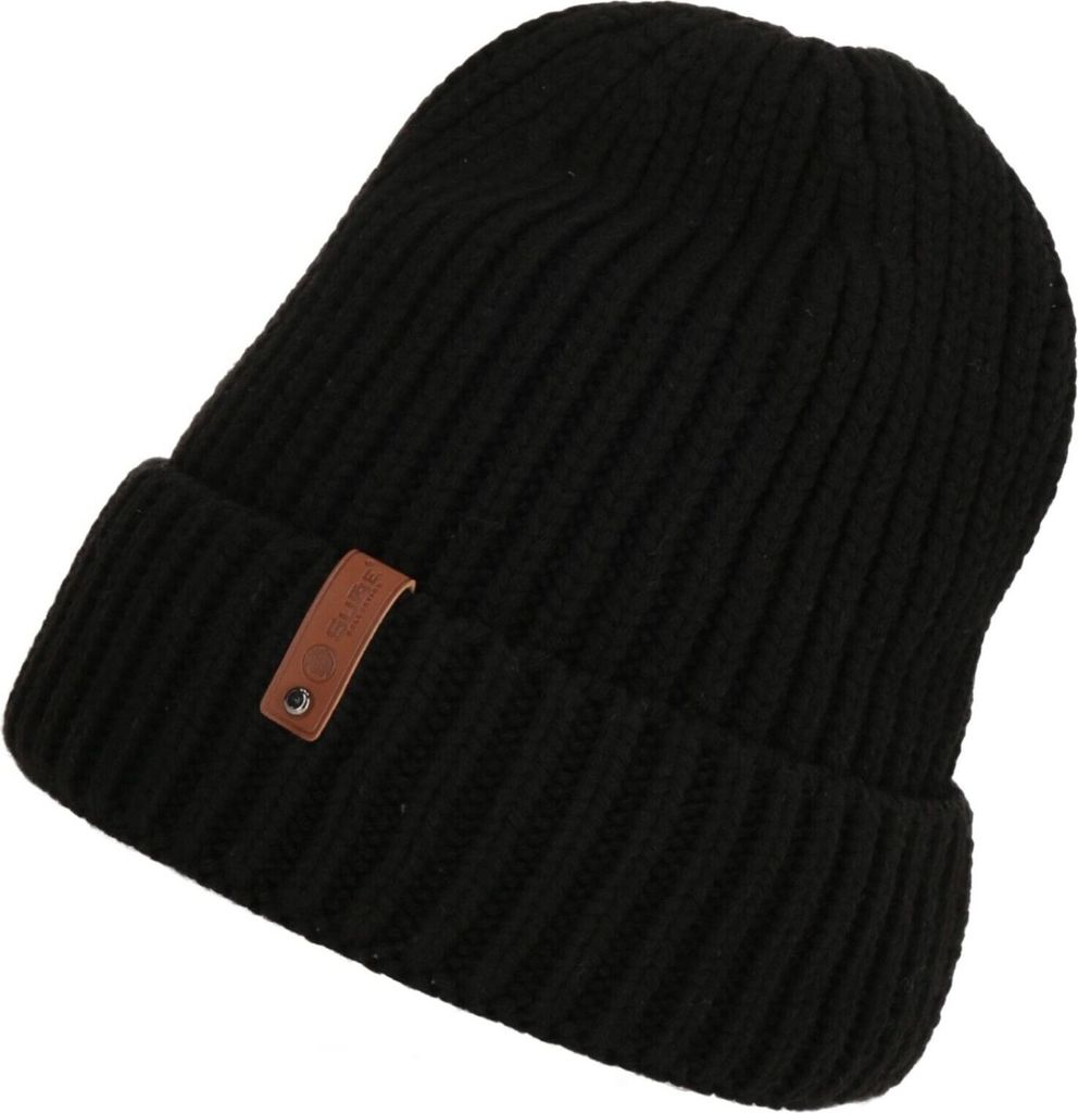 Wintermütze weicher Warmer Beanie Mütze Strickmütze Herren Damen Uni Schwarz
