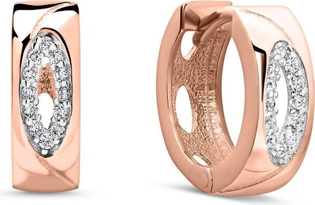 8K Roségold Unique Creolen Zirkonia GE0285