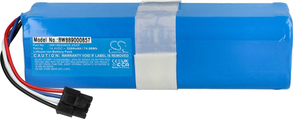 vhbw Akku kompatibel mit Eufy RoboVac L70 Hybrid, L70 Hybrid T2190G21, L70 Hybrid T2190 Staubsauger (5200 mAh, 14,4 V, Li-Ion)