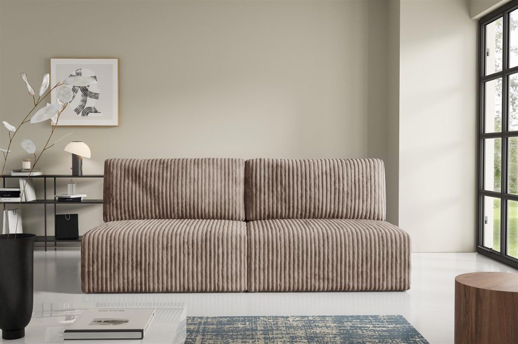 Sofa 3-Sitzer mit Schlaffunktion NATALIA XS in Stoff Tilia Beige