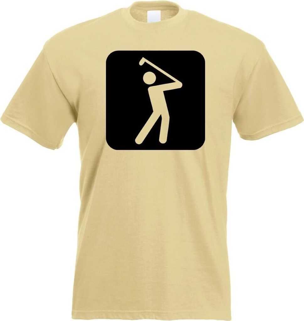 Kiwistar - T-Shirt - Khaki - Golfplatz Golfen Piktogramme Herren Funshirt Bedruckt Design Sprüche Spruch Motive - mit Motiv Bedruckt - Funshirt De...