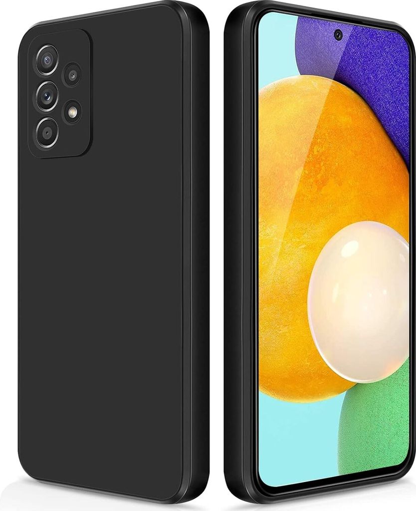 Silikon Hülle für Samsung Galaxy A52S A52 5G/4G Flüssigsilikon Dünn Gel Gummi Matt Kratzfeste Schutzhülle Schwarz