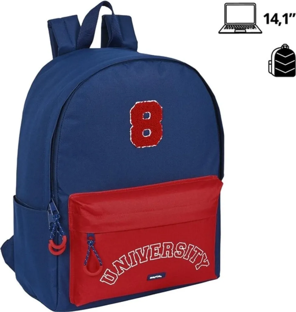 Borsa Laptop Professionale Safta 14.1" | Rosso e Blu Navy Elegante - 5