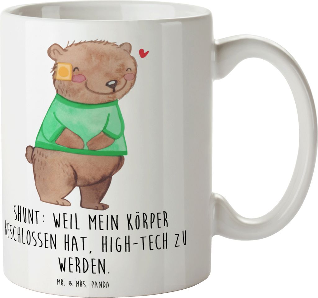 Mr. & Mrs. Panda Kaffeebecher Bär Shunt - Weiß - Geschenk, Tasse, Henkelbecher, Becher, Kaffeetasse, Teetasse