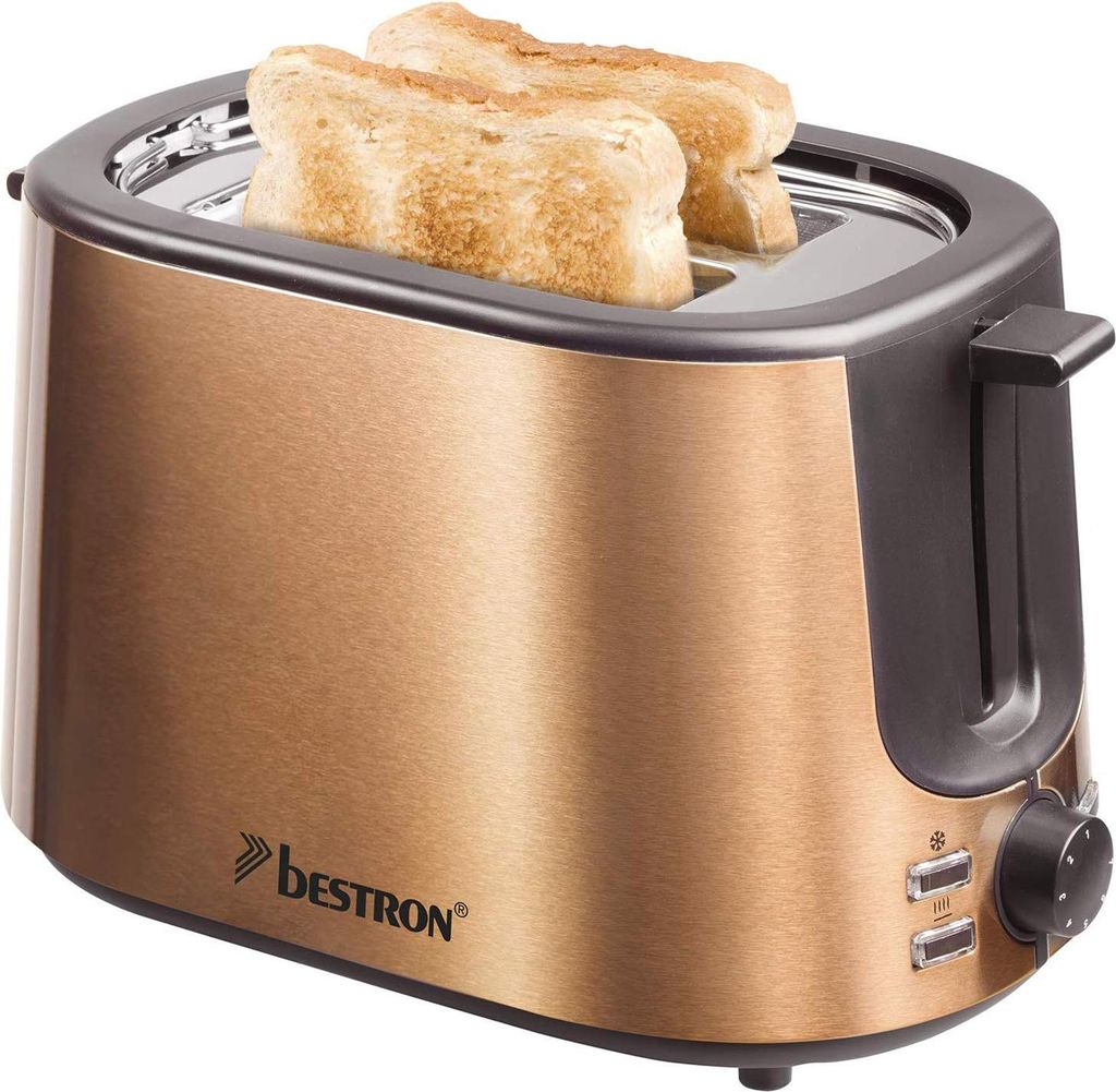 Bestron Toaster mit 2 Röstkammern und Brötchen-Röstaufsatz, Produktbild 