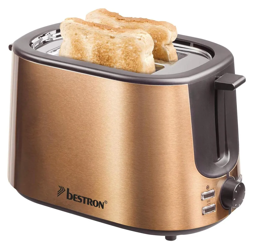 Bestron Tostapane 1000W ATS1000CO Rame - Toast Perfetti in Cucina