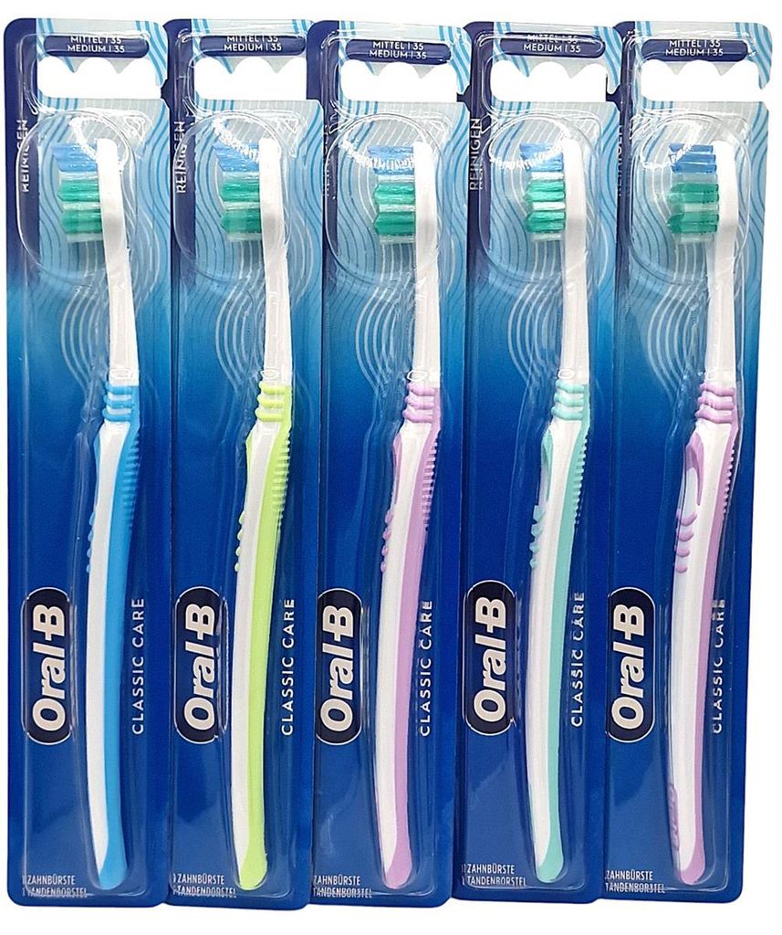 5x Oral-B Classic Care 1-2-3  Zahnbürste medium Produktbild 