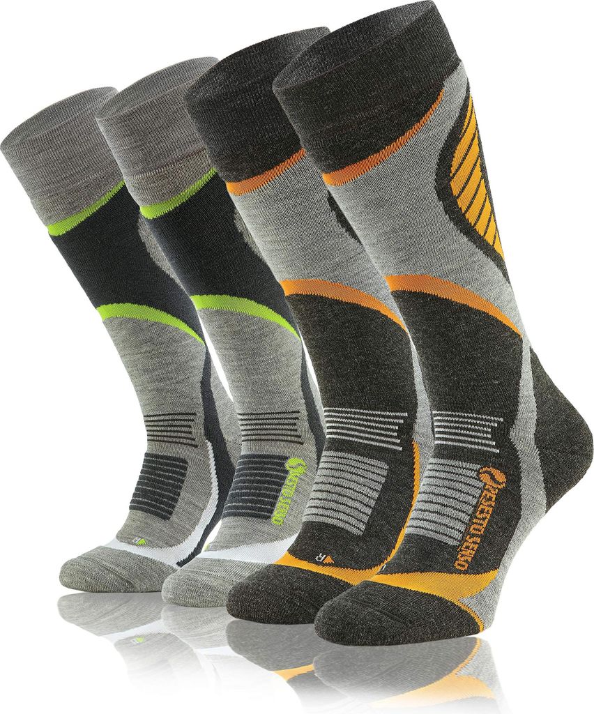 Sesto Senso Sportliche Skisocken und Snowboardsocken Uni Warme Hohe Wintersocken Kniestrümpfe - 2er-Pack