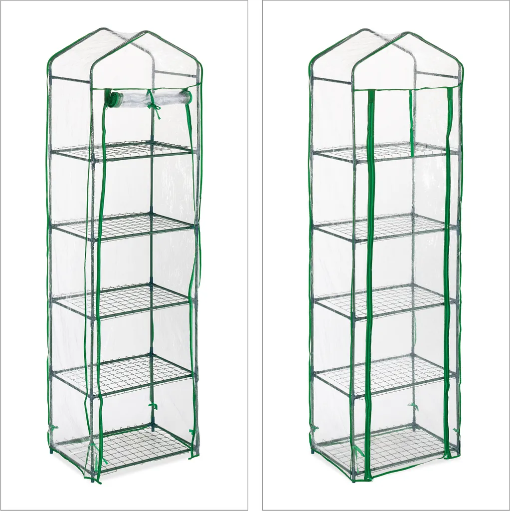 Serre de Balcon Verticale PVC Résistant avec Porte Zippée et Structure Métal