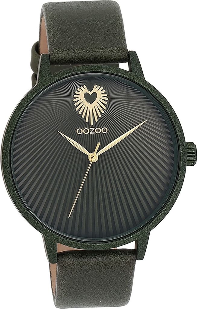 Oozoo Leder Damen Uhr Analog Quarzuhr Armband forest grün Timepieces D2UOC11248