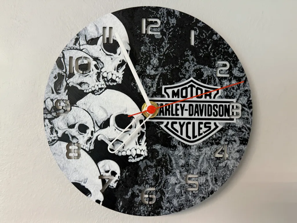 Horloge Murale Harley Davidson Skull Edition Grand Format Ø 245mm