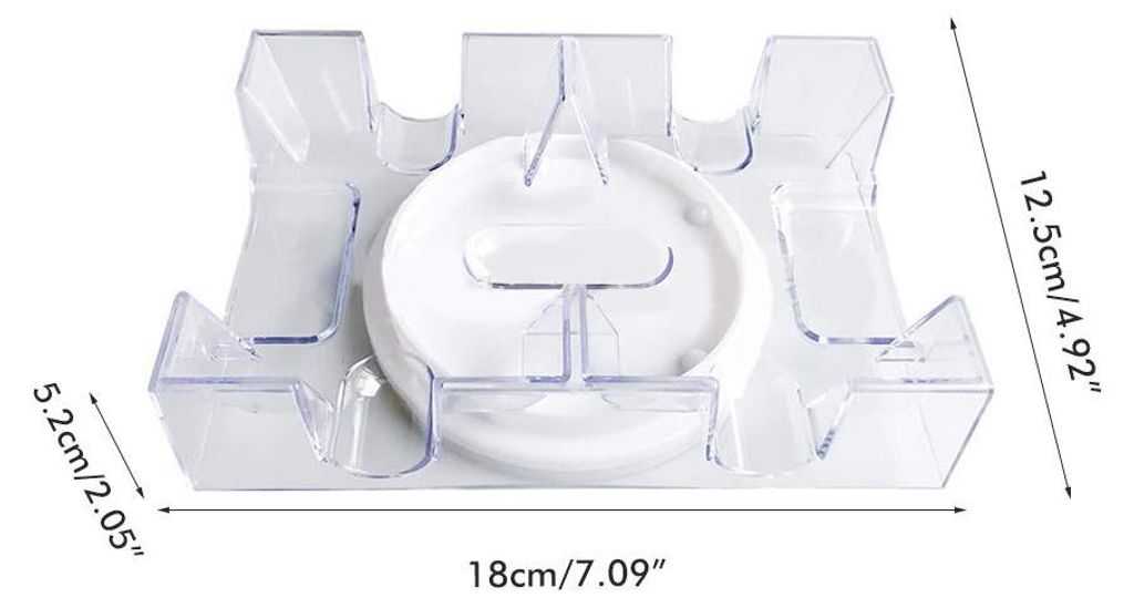 Rotierendes Kartenfach für 2 Decks/6 Decks, praktischer Spielhalter, transparenter Spiel-Organizer