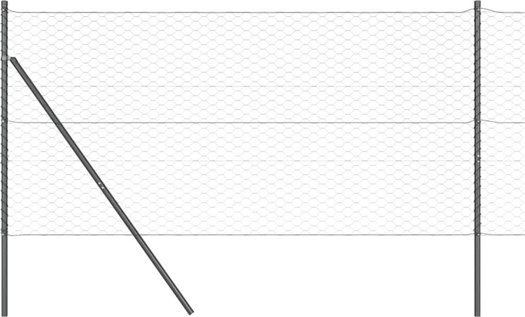 vidaXL Zaunpfosten Grau 10 x 1,4 m (50 mm Maschen) Stahl und PVC
